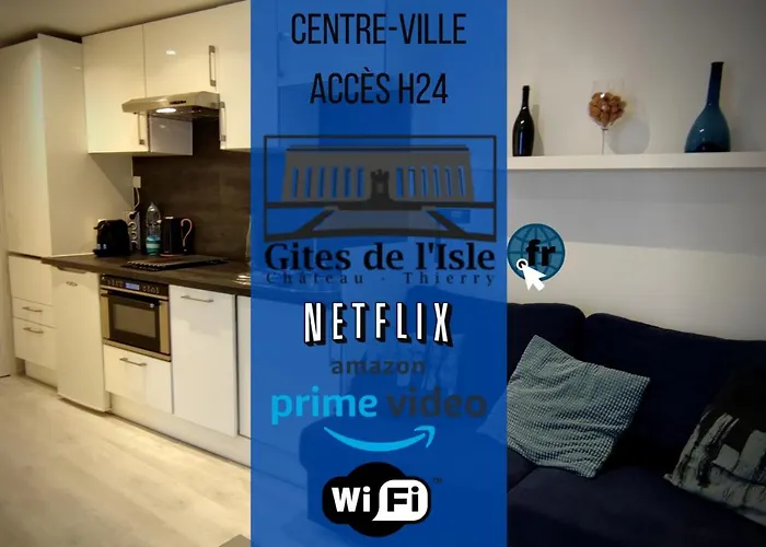 Gîtes de l'isle Château-Thierry - WiFi Fibre - Netflix, Disney, Amazon - Séjours Pro Apartamento *